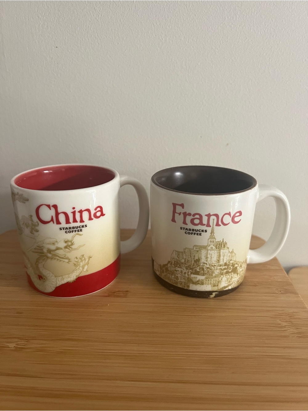 Starbucks Red and Brown China & France Ceramic Mugs Set